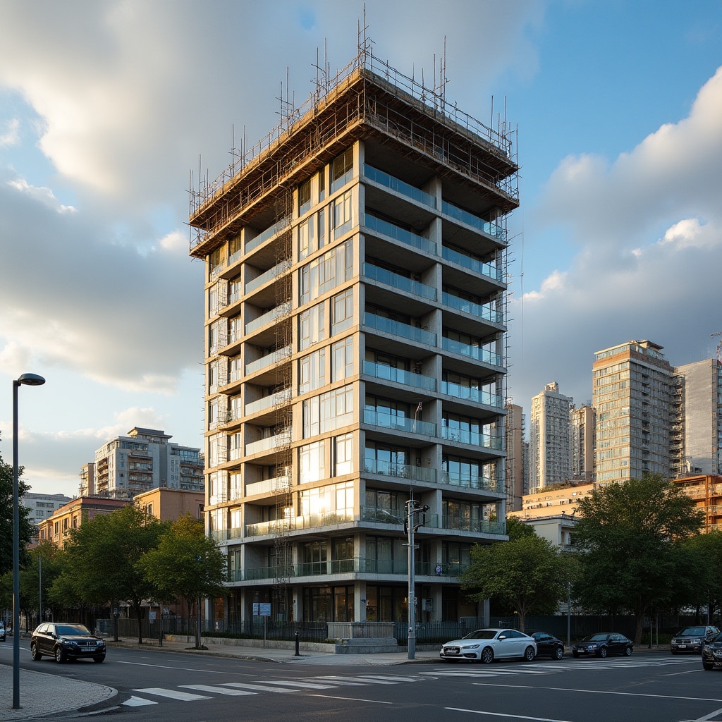 Modern residential development project in Santiago Chile with urban context and architectural detail